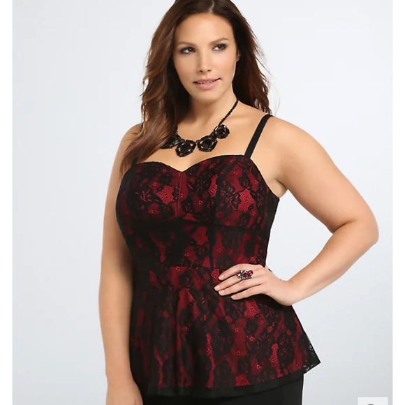 torrid Tops - Lace babydoll bustier top
